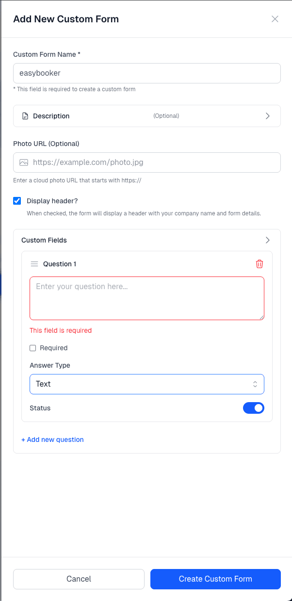 Set Up Your Form Details
